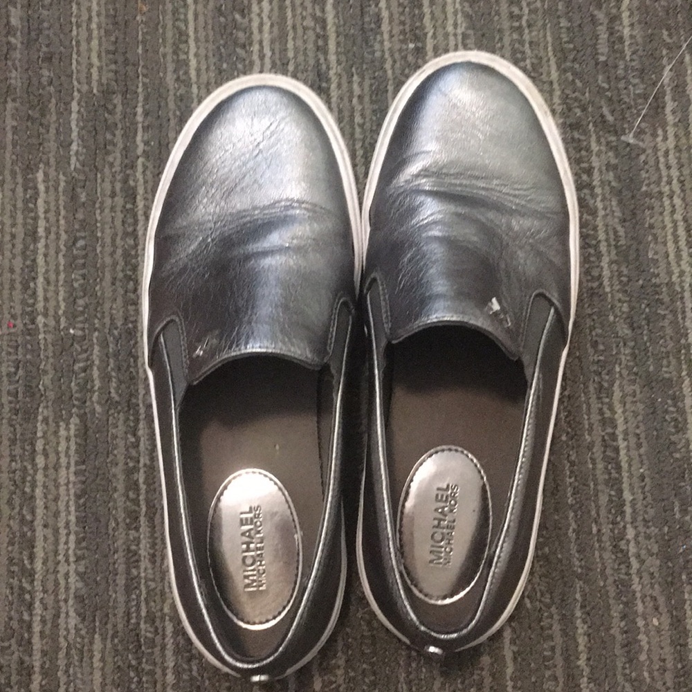 Michael Kors silver slip ons. Size 6.5